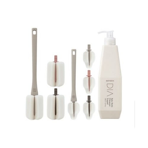 마더케이 리필형 스펀지 젖병솔 + 리필형 젖꼭지솔 + 디아 젖병세정제 세트