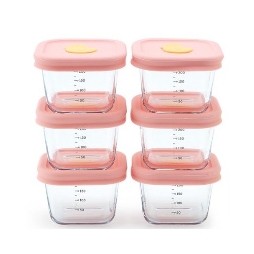 네오플램 꼬밀 눈금 이유식용기 6P 세트 이유식보관용기 240ml