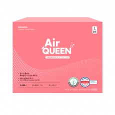 [에어퀸/국내생산] 100% 유기농 순면커버 오리진플러스 생리대 대형(20P) [무료배송]