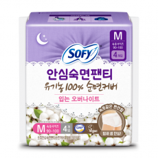 [쏘피] 안심숙면팬티 유기농 중형 4P x 1팩