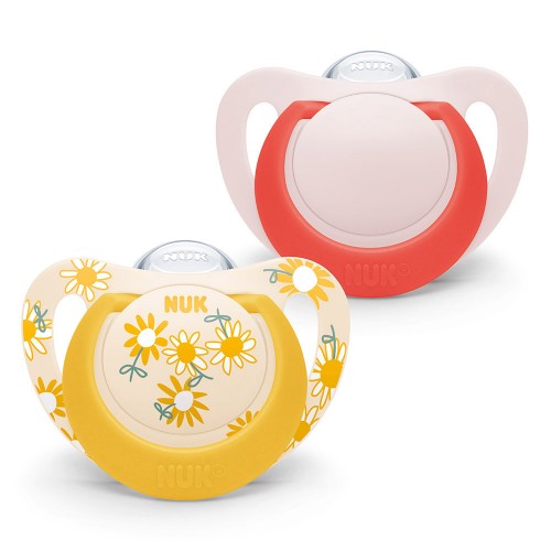 누크 스타 노리개젖꼭지 S2 (6~18개월) 플라워+레드