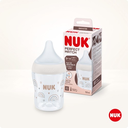 누크 퍼펙트매치 젖병 150ml 레인보우 (S젖꼭지포함)