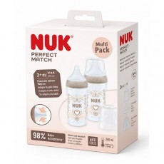 누크 퍼펙트매치 트윈팩 260ml 하트 (M젖꼭지포함)